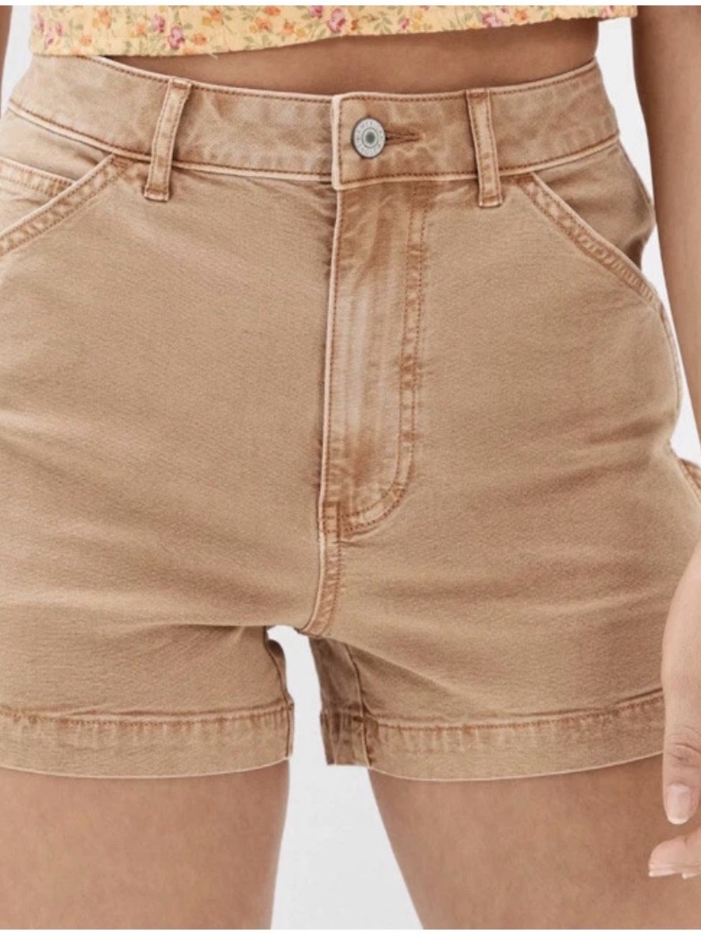 American Eagle Outfitters High-Waist 90s Boyfriend Short Tan